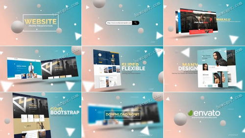 清爽的網(wǎng)頁設計或網(wǎng)站開發(fā)宣傳樣機ae源文件